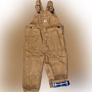 Carhartt flannel lined 24m toddler boys canvas overalls